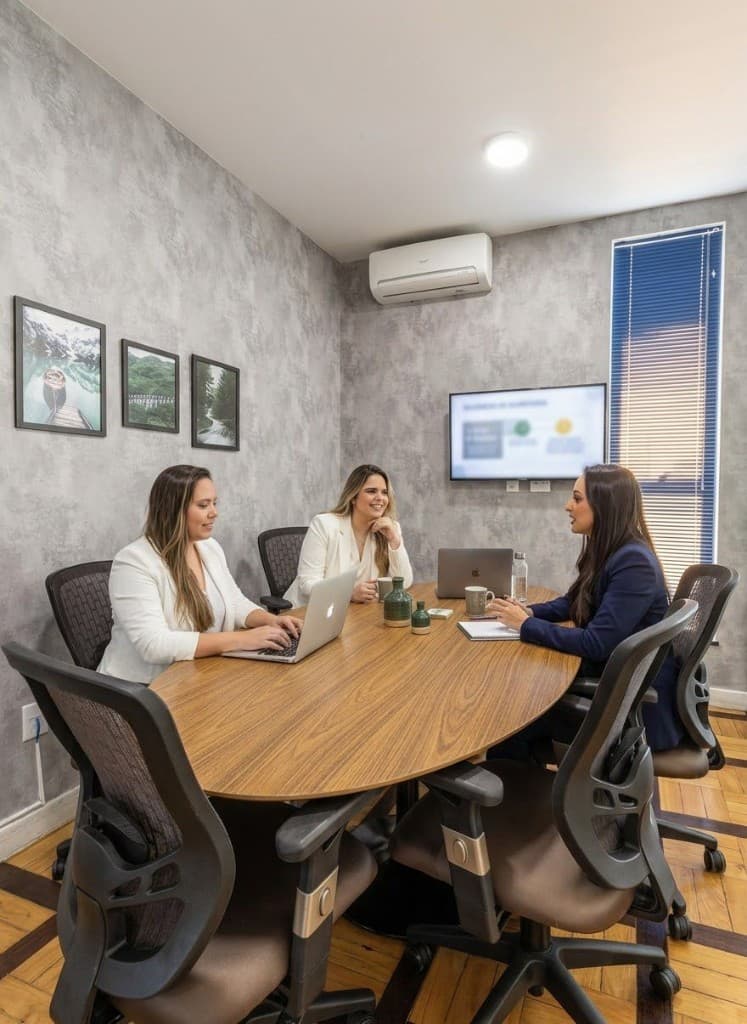 As sócias da Altius em reunião na sede de São Paulo